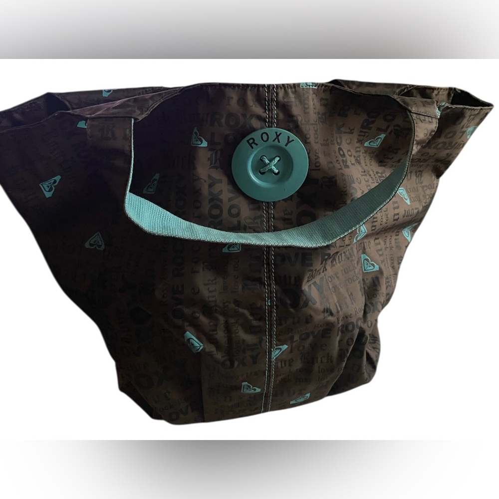ROXY Brown and Green Tote Bag